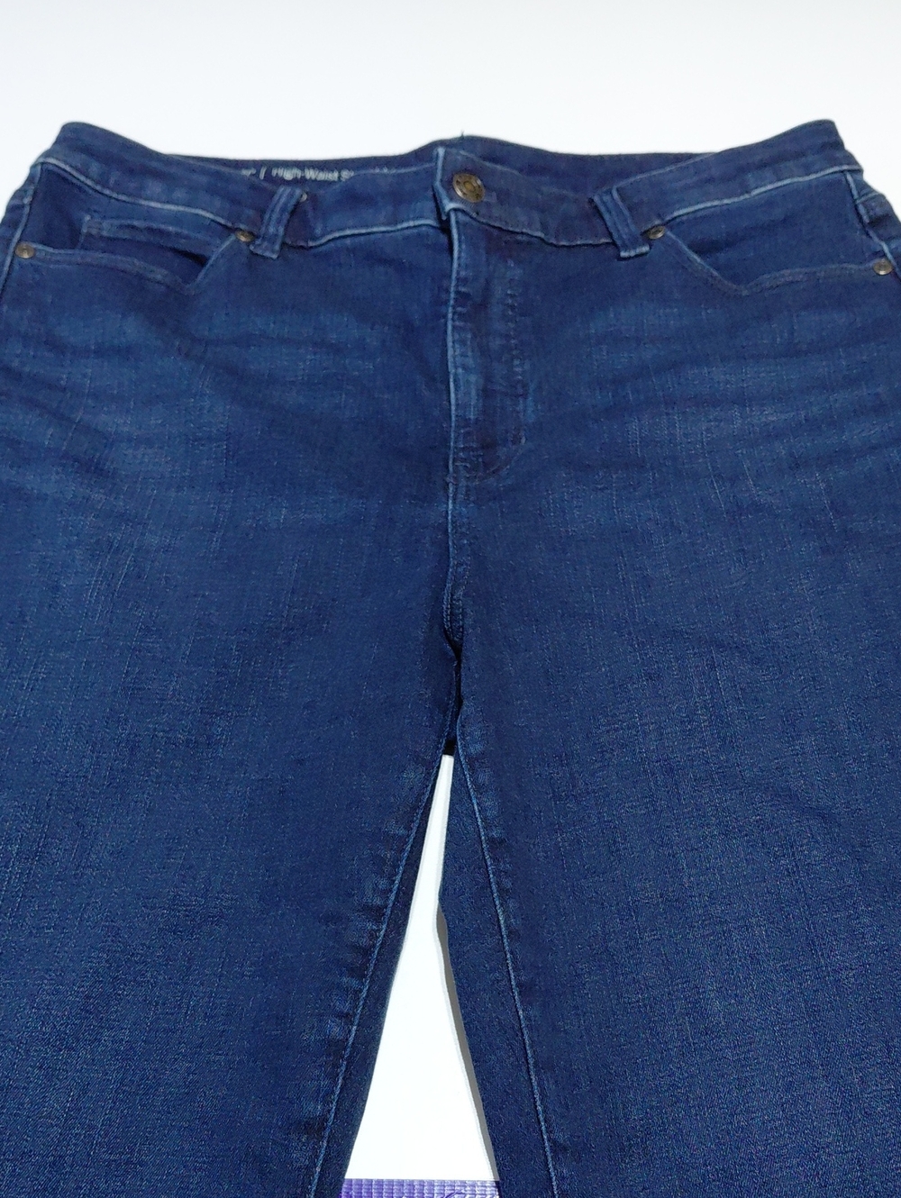 TALBOTS Women’s  High Waist Straight Leg Blue Jeans Size 14P